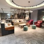 Modern Luxury Sofa Set with Multi-Process Quilted Craftsmanship, High-Gloss Natural Wood Veneer & Gold Stainless Steel Accents